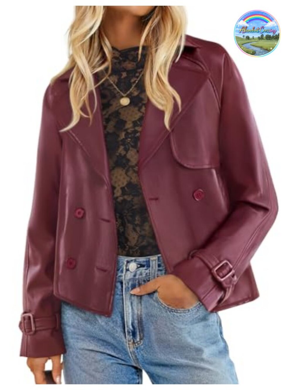 Faux Leather Moto Biker Jacket Button Down Oversized